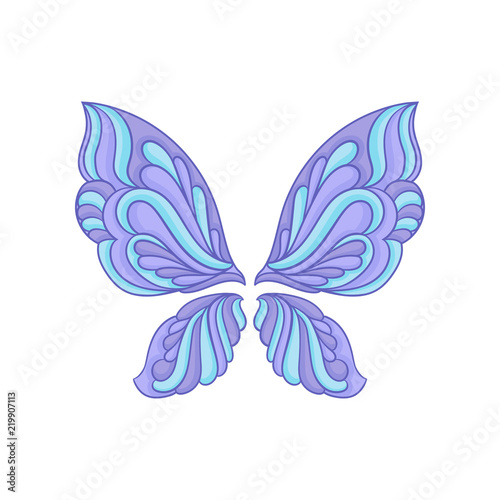 Canvas Print Beautiful butterfly wings with purple-blue pattern