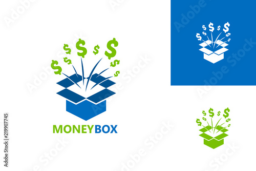 Money Box Logo Template Design Vector, Emblem, Design Concept, Creative Symbol, Icon