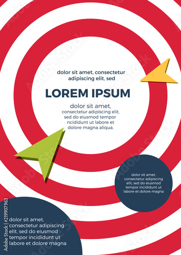 Abstract geometric vertical background with copy space. Vector concentric circles.