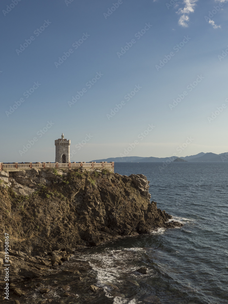 The Rocchetta Lighthause in Piombino, on a summer afternoon
