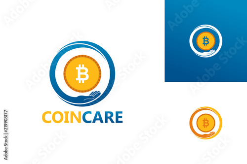 Coin Care Logo Template Design Vector, Emblem, Design Concept, Creative Symbol, Icon
