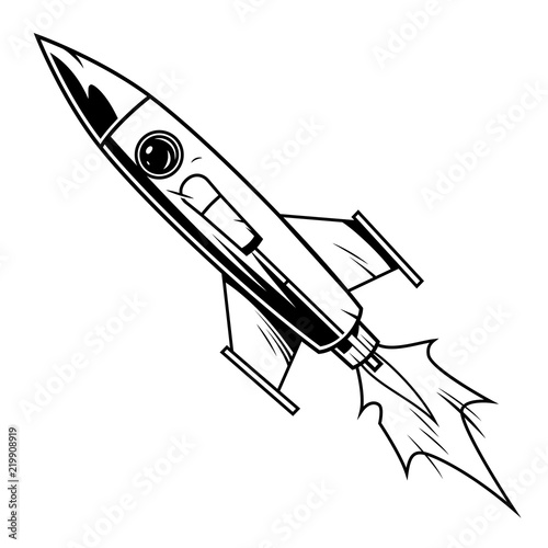Rocket in comic style