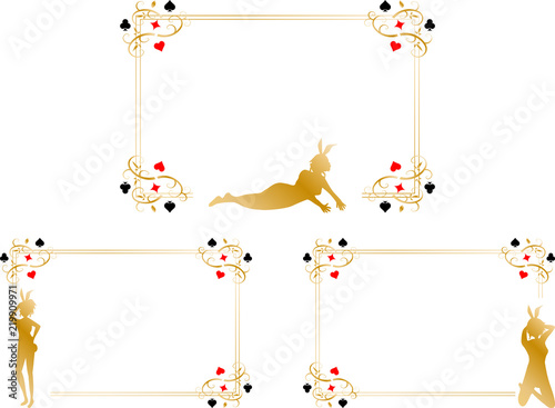 バニーガール　トランプ柄　フレームセット