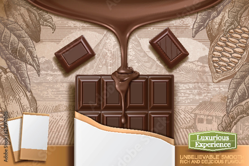 3d illustration chocolate bar