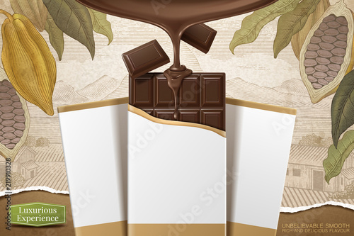 3d illustration chocolate bar