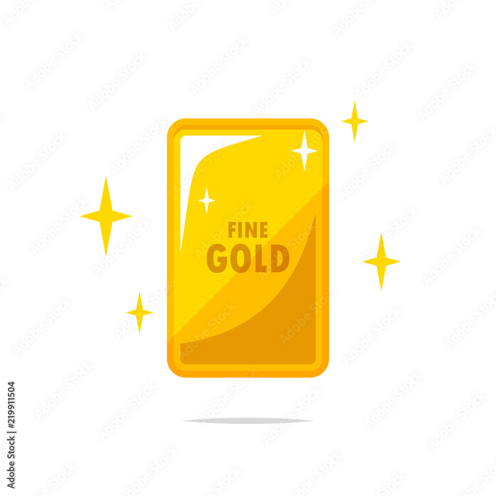Fine gold bar vector isolated Stock Vector | Adobe Stock