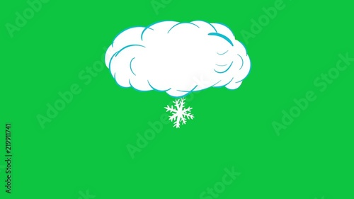 Cloud with the snow on green photo