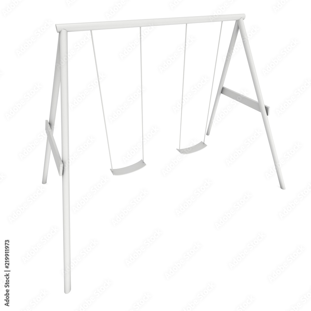 Kids swing model. 3d render isolated on white Kids swing model. 3d render isolated on white