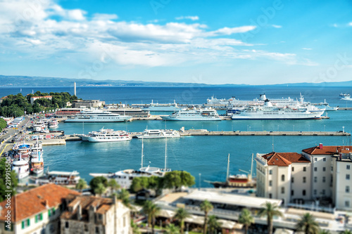 View on the Ferry port of Split  Croatia.