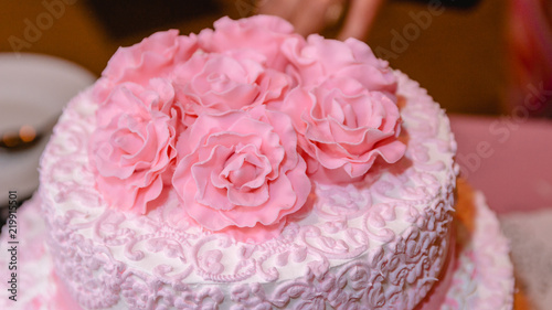 gentle pink wedding cake