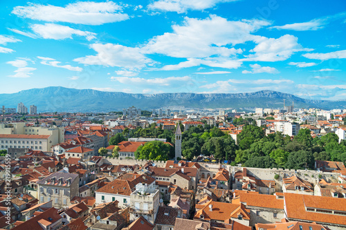 View on the old town of Split, Croatia.