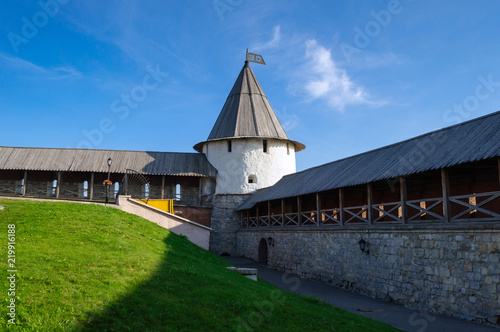 Courtyard and South-Western tower of the Kazan Kremlin. photo