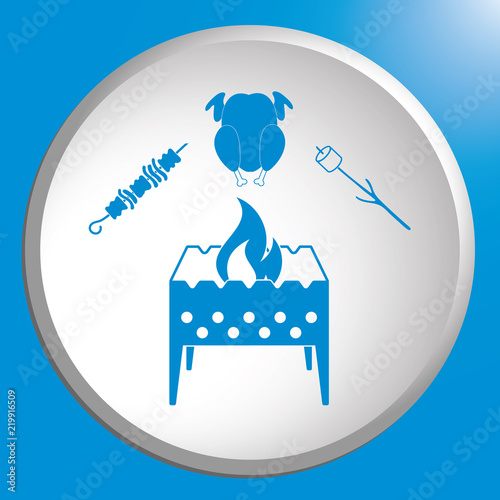 Brazier zephyr, kebab and chicken icon