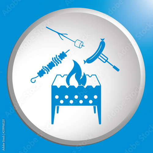 Brazier, zephyr, kebab and sausage icon