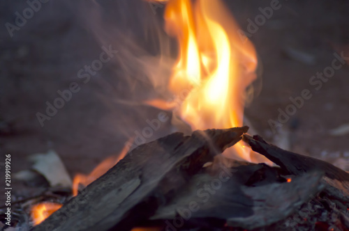 Welcome to country campfire, Wilpena Pound Resort, SA, Australia