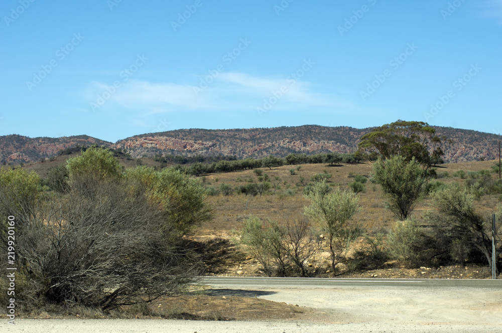 Scenery along Flinders' Ranges Way, north of Hawker, South Australia Scenery along Flinders' Ranges Way, north of Hawker, South Australia