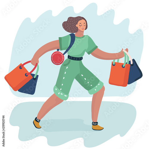 Woman shopping bags.