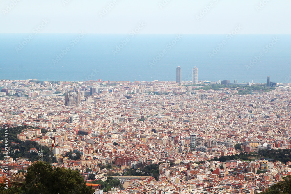 A panoramic view of Barcelona from Tibidabo