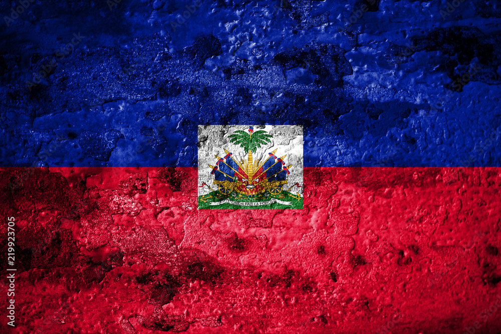 Old grunge Haiti background flag