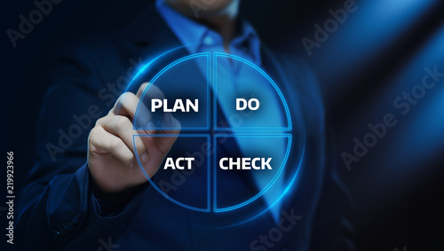 PDCA Plan Do Check Act Business Action Strategy Goal Success concept photo