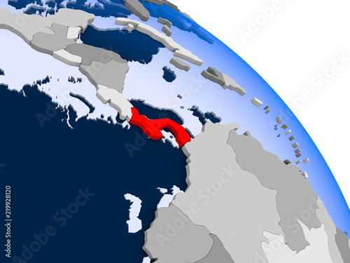Panama in red on map