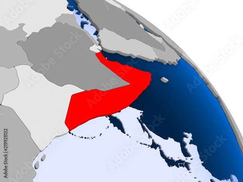 Somalia in red on map