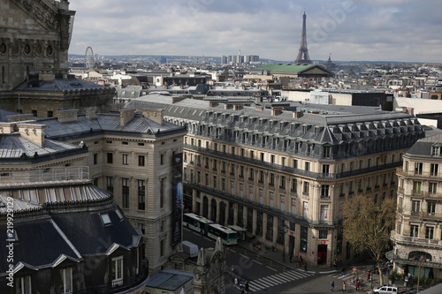 Panoramic view of Paris with Eiffel tower