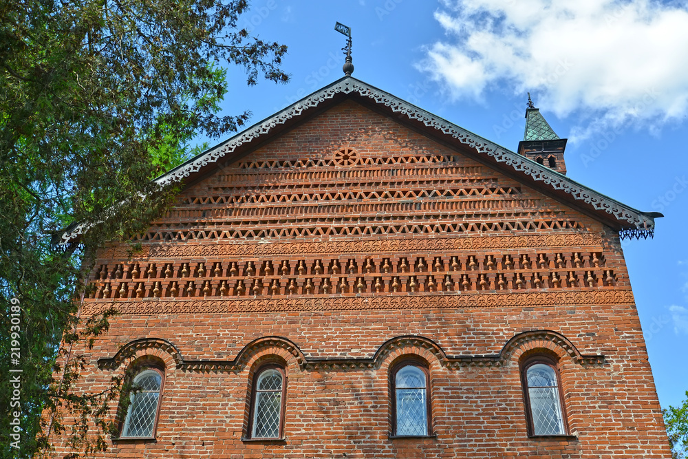 UGLICH, RUSSIA. Fragment of the building of chamber of the Uglich specific princes (15th century). Yaroslavl region