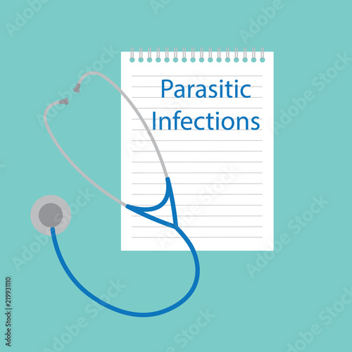 Parasitic Infections written in a notebook- vector illustration