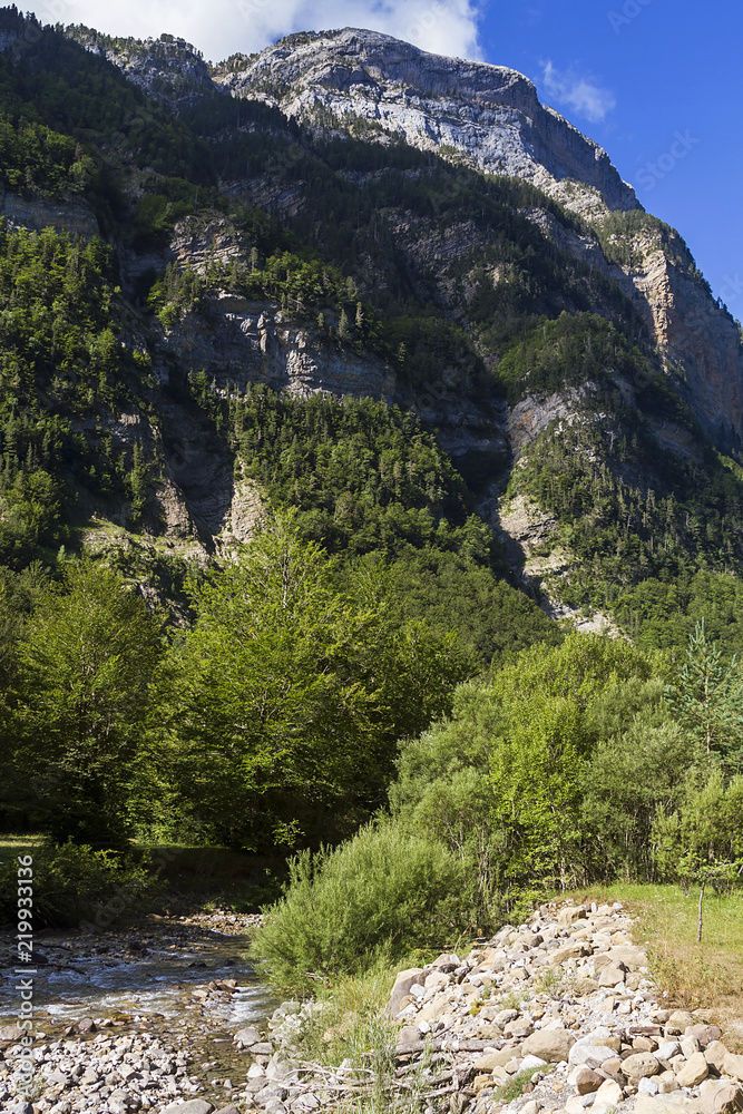 Ordesa national park in the Pyrenees mountain range
