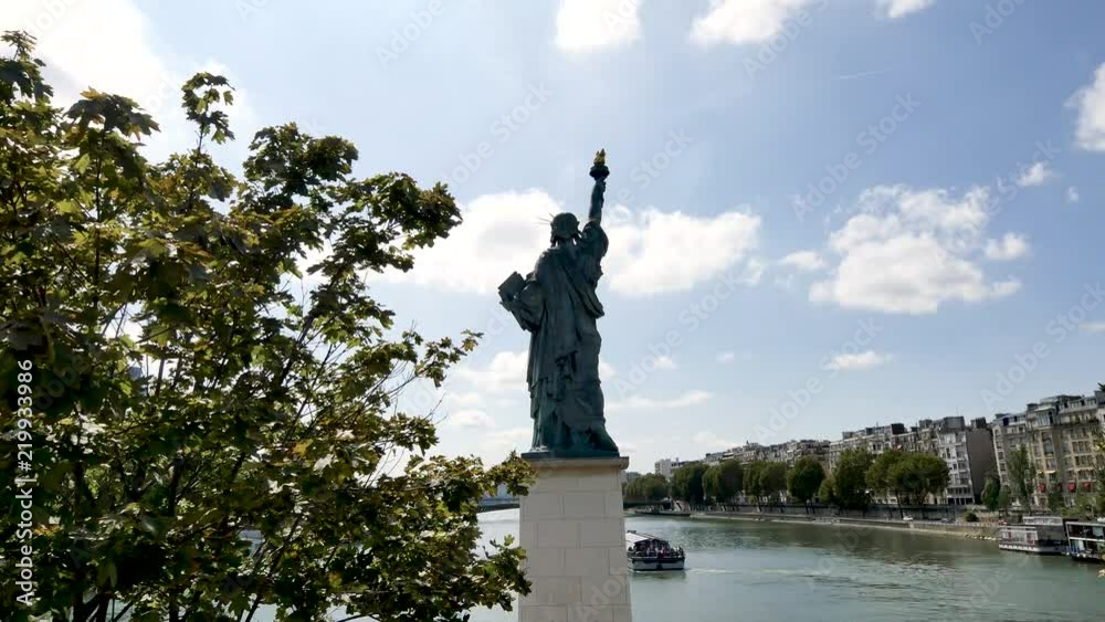 Statue of Liberty in Paris. The statue is smaller than the one in New