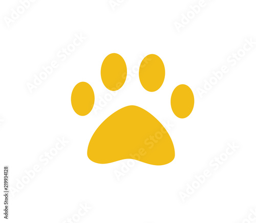 dog or cat paw. Symbol of pet. Animal footprint. Puppy icon
