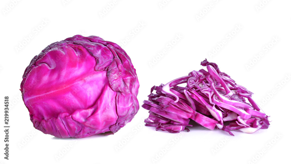 Obraz premium Purple cabbage on a white background