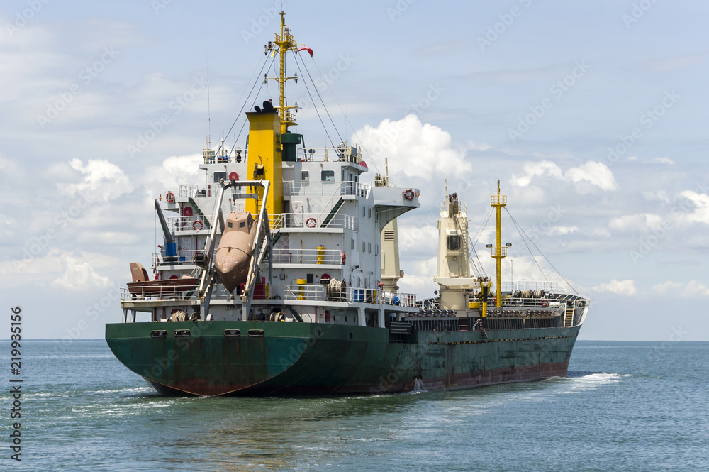 Cargo ship at open sea Cargo ship at open sea