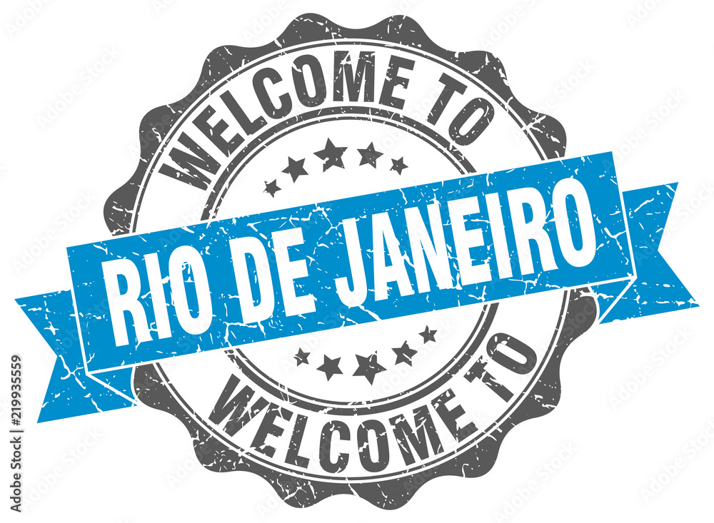 Fototapeta premium Rio De Janeiro round ribbon seal