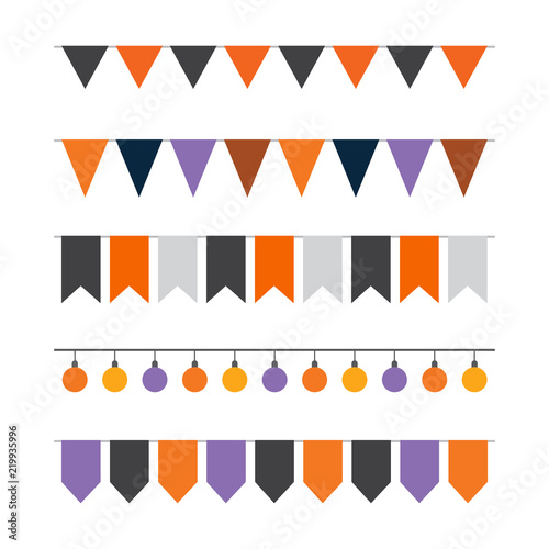 Halloween party flags set