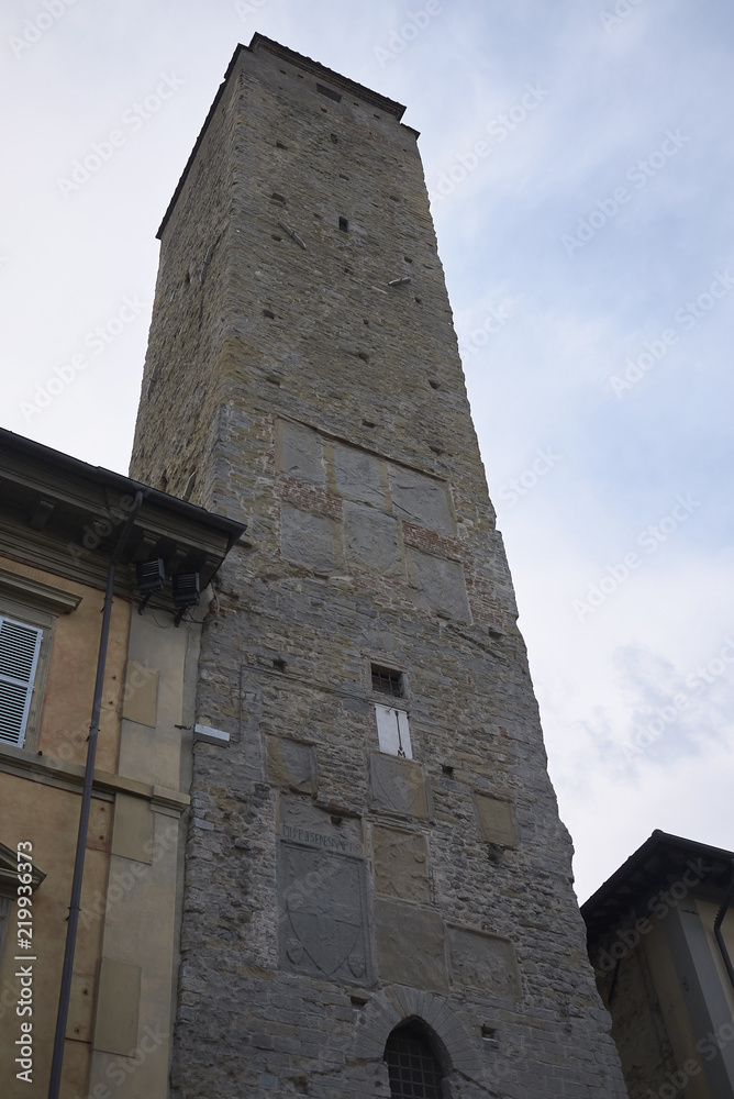 Citta di Castello, Italy - August 23, 2018 : View of Torre Civica (Torre del Vescovo)