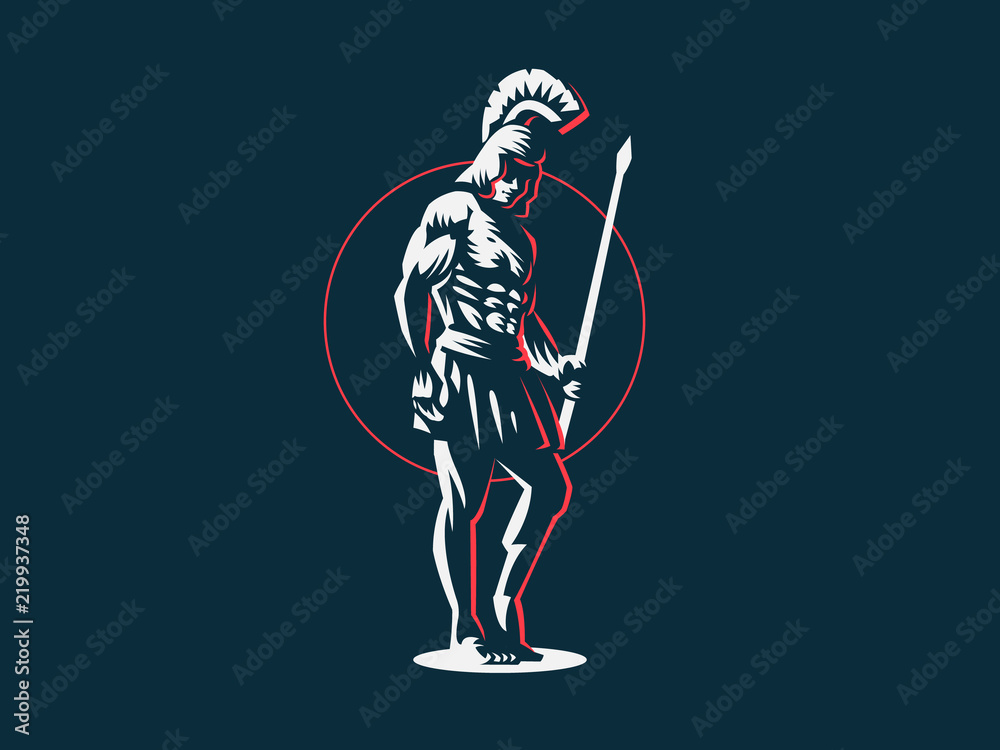 Fototapeta premium God Ares or Mars with a spear. 