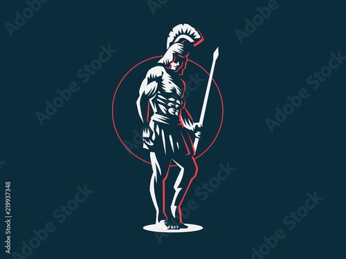 God Ares or Mars with a spear. 