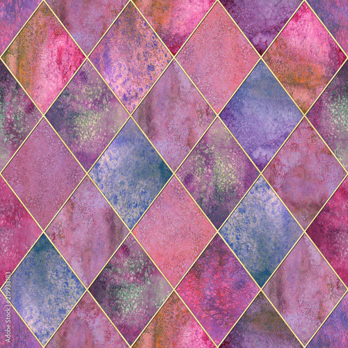 Argyle geometric watercolor...