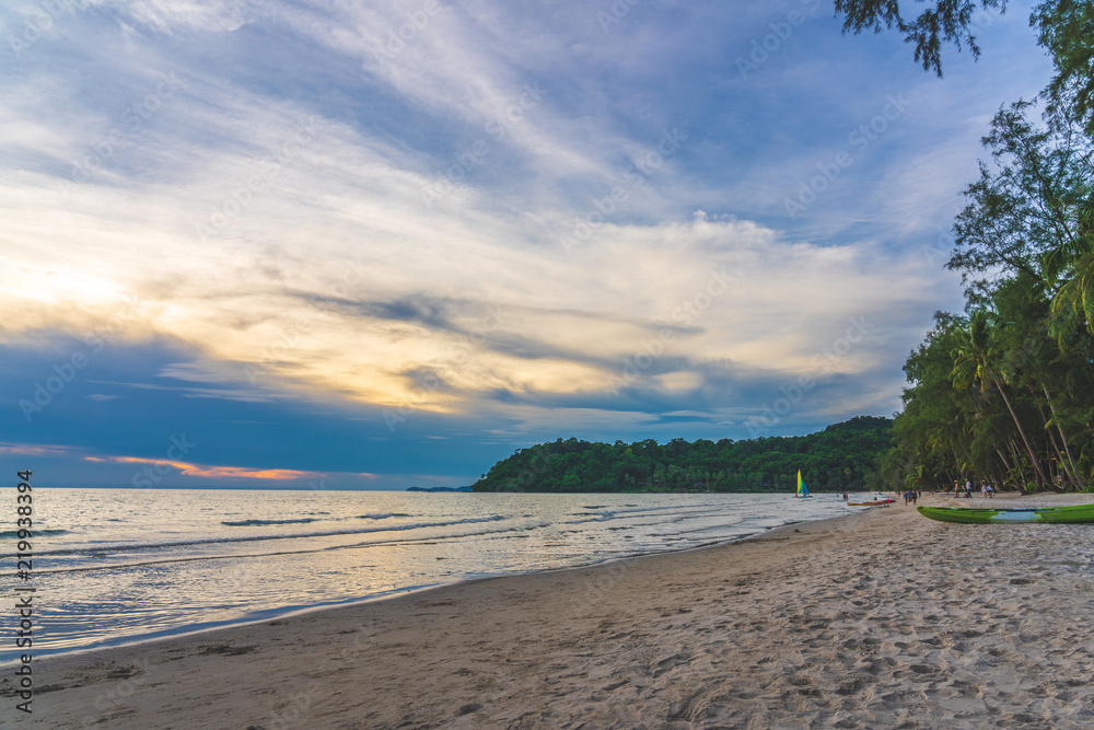 Sunset at beach sea sky clouds twilight time Sunset at beach sea sky clouds twilight time