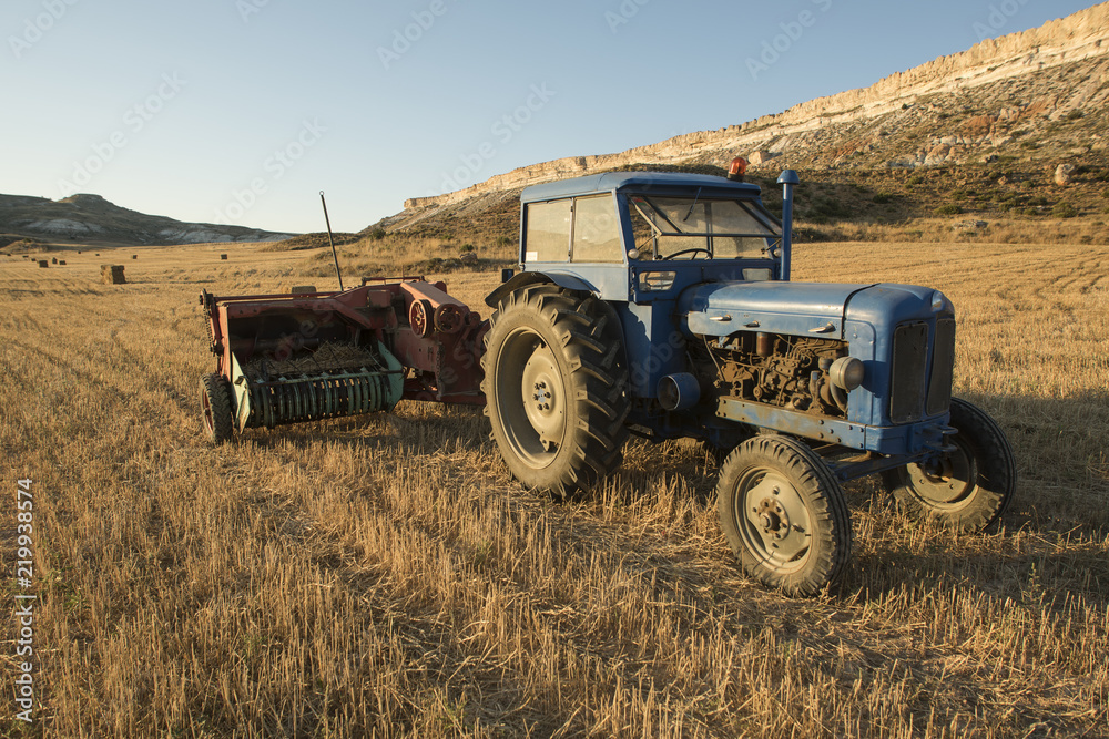 Fototapeta premium Old tractor in the field