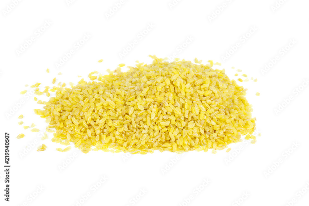 Bulgur grains isolated on white background Bulgur grains isolated on white background