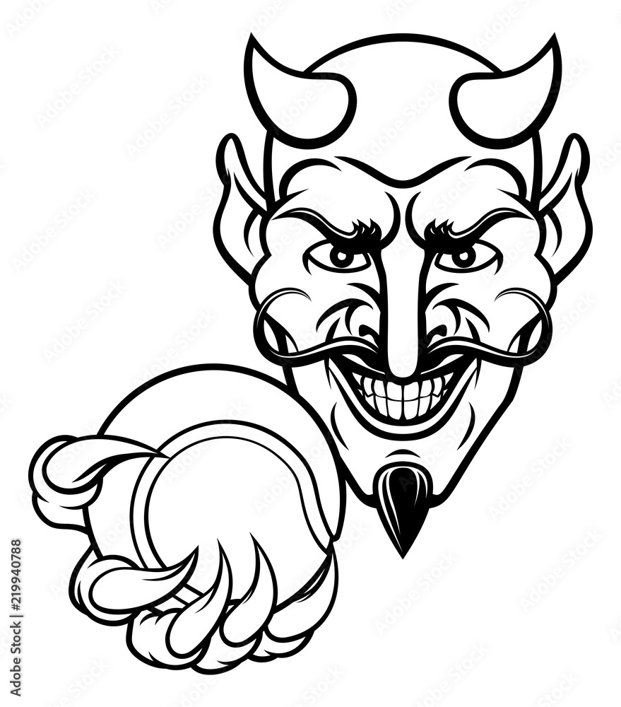 Devil Tennis Sports Mascot Devil Tennis Sports Mascot