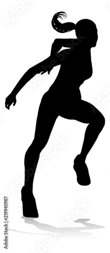 Runner Racing Track and Field Silhouette