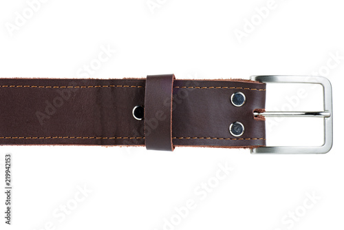 Brown genuine leather men's belt