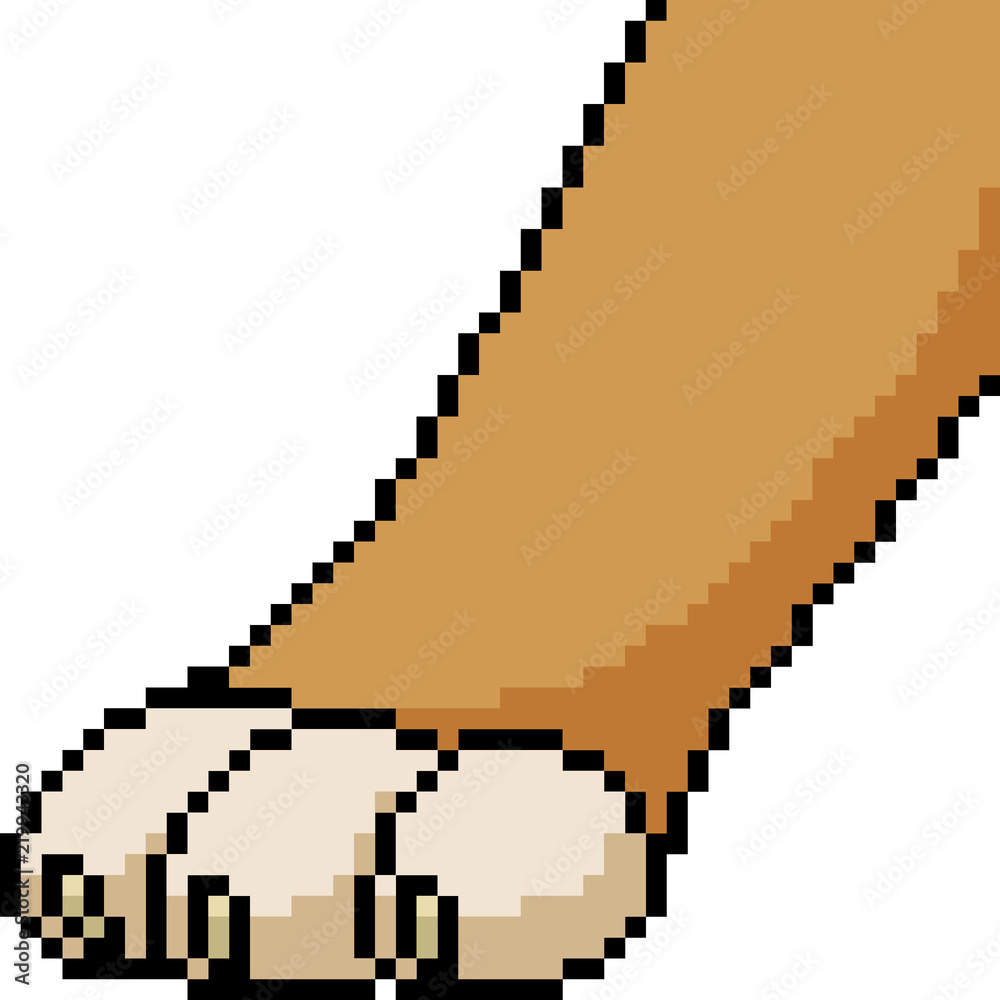 Fototapeta premium vector pixel art paw