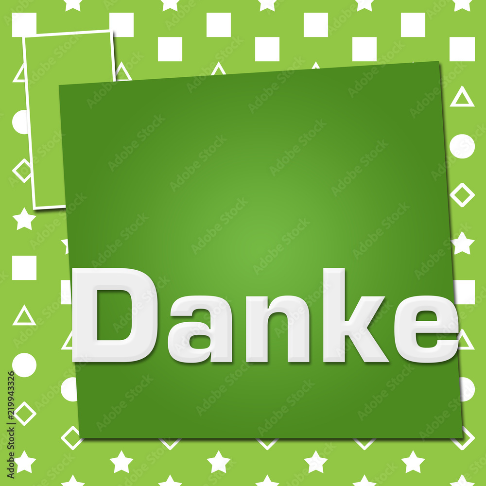 Fototapeta premium Danke Green Basic Symbol Squares