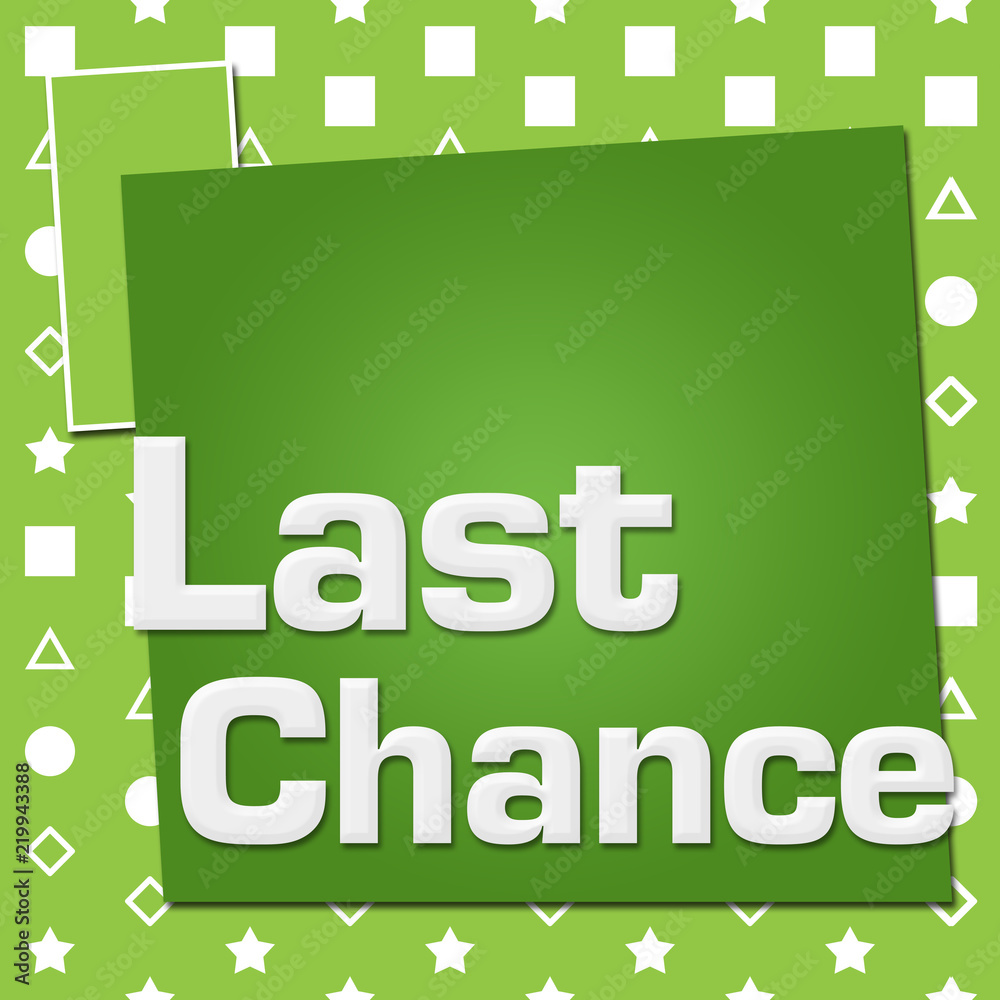 Fototapeta premium Last Chance Green Basic Symbol Squares 
