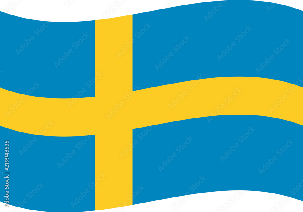 flag  sweden  on gray background vector illustration flat